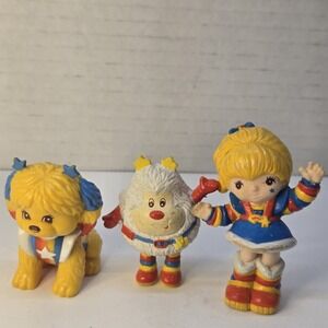 Vtg 1983 Hallmark Rainbow Brite PVC Mini Figures 3 Lot Twink Puppy Brite Rainbow